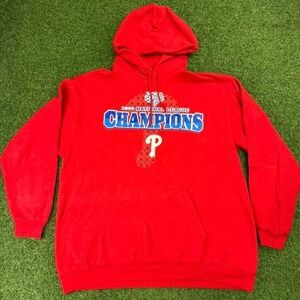 MLB‎ Philadelphia Phillies 2009 World Series Champions Hoodie Mens XL Red